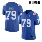 Women's Florida Gators #79 Dallas Bruch NCAA Jordan Brand Royal Throwback Alternate Authentic Stitched College Football Jersey FZO3162OE